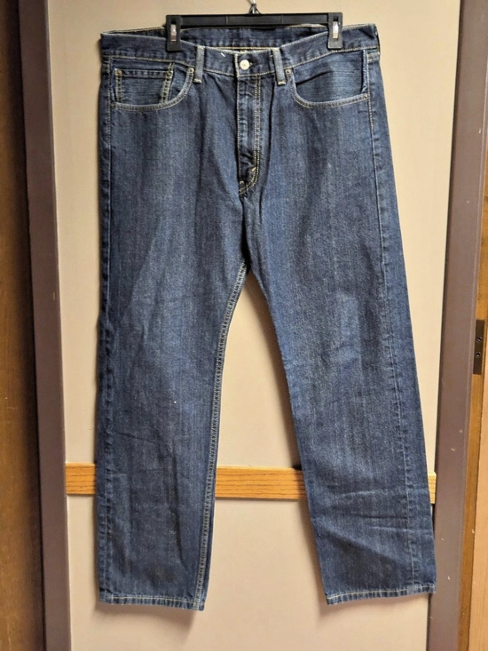 Levi's 505 Straight Leg Jeans Blue Waist W38 L32 Dark Wash
